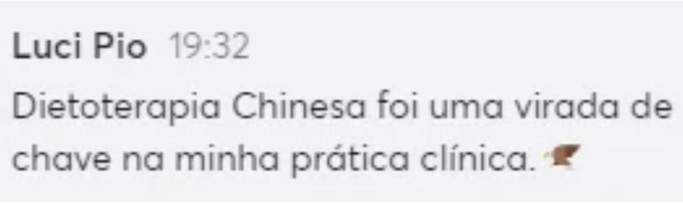 Depoimento de terapeuta sobre resultados com Dietoterapia Chinesa na prática clínica